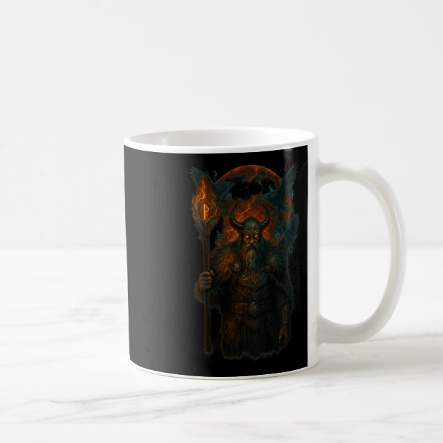 Raven Viking Halloween Design Norse Sorcermoon Kaffeetasse (Rechts)
