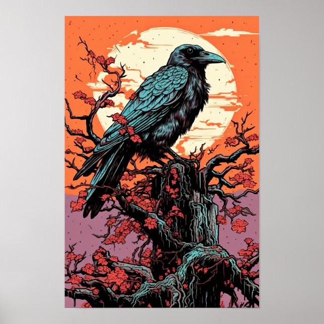 Raven Wall Poster, Art Illustration Poster (Vorne)