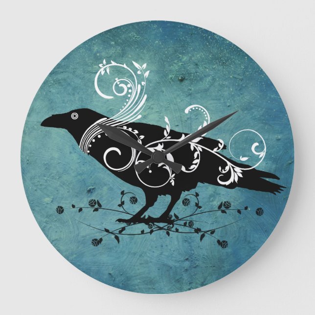 Raven & Wirbel Aquamarine Wall Clock Große Wanduhr (Vorderseite)