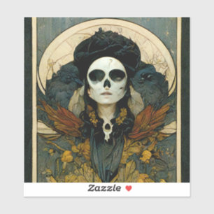 Raven Witch Fantasy Horror Goth Gothic Aufkleber
