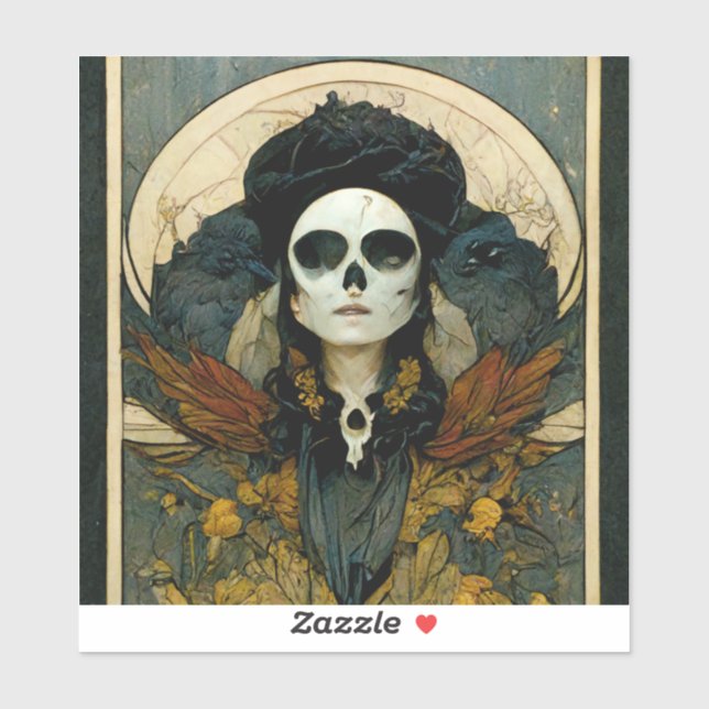 Raven Witch Fantasy Horror Goth Gothic Aufkleber (Blatt)