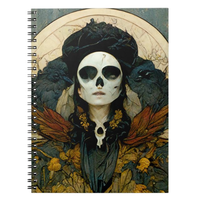 Raven Witch Fantasy Horror Goth Gothic Notizblock (Vorderseite)