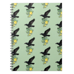 Raven with Yellow Rose Notizblock
