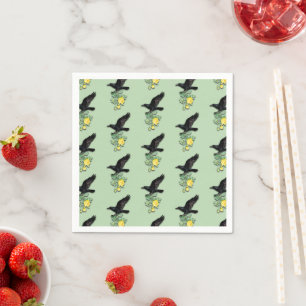Raven with Yellow Rose Serviette