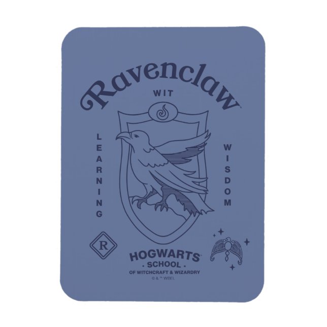 RAVENCLAW™ Wit Learning Wisdom Crest Magnet (Vertikal)