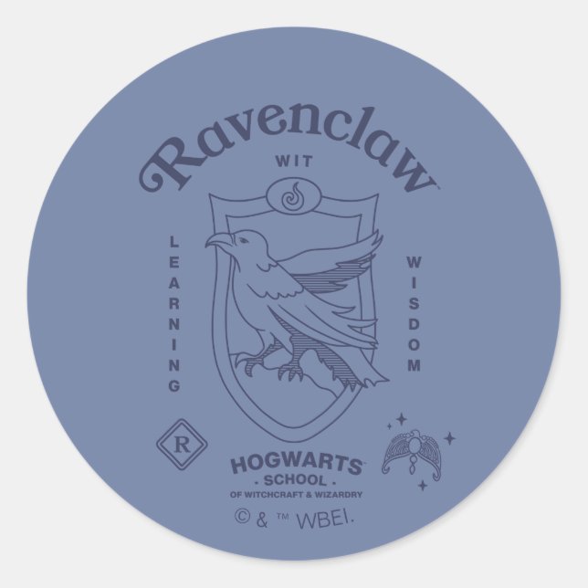 RAVENCLAW™ Wit Learning Wisdom Crest Runder Aufkleber (Vorderseite)