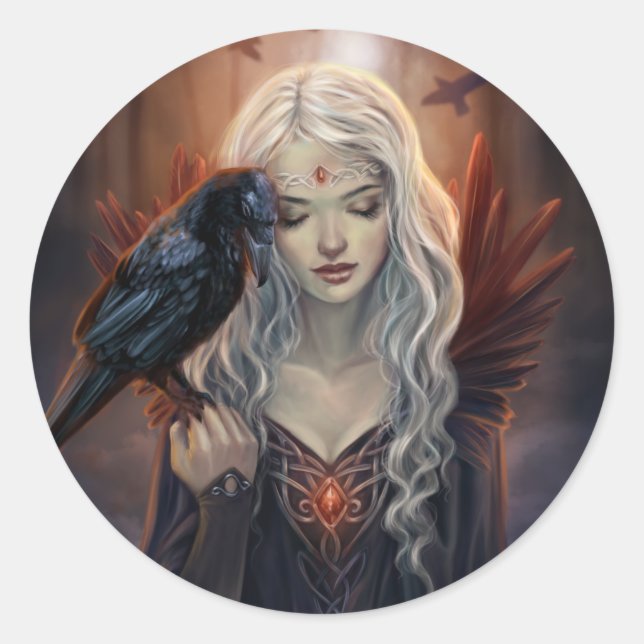 Ravenkin Runder Aufkleber (Vorderseite)