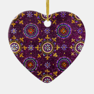 RAVENNA BYZANTINISCHE MOSAIKE, STERN, PURPURNACHT KERAMIK ORNAMENT