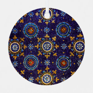 RAVENNA BYZANTINISCHE MOSAIKE,STERNE,BLAUE STERNEN ORNAMENT AUS METALL