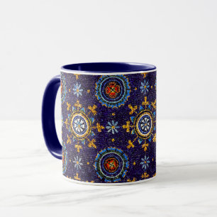 RAVENNA BYZANTINISCHE MOSAIKE,STERNE,BLAUE STERNEN TASSE
