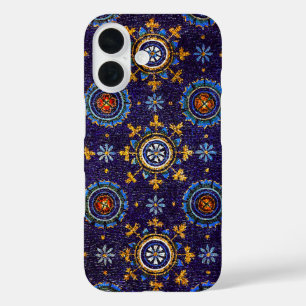 RAVENNA BYZANTINISCHE MOSAIKEN,STERNE,BLAUE STERNE iPhone 16 HÜLLE