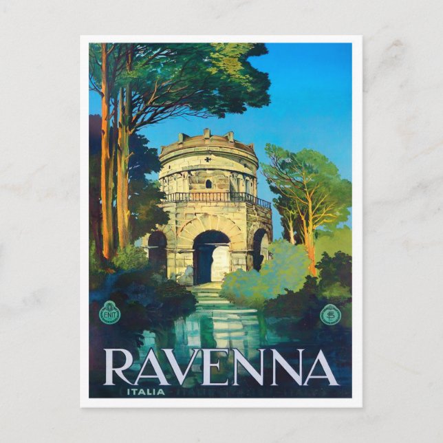 Ravenna Italien Jahrgang Reise Postkarte (Vorderseite)