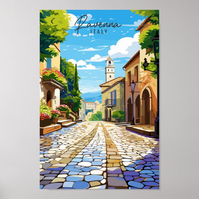 Ravenna Italien Vintage Illustration Poster (Vorne)
