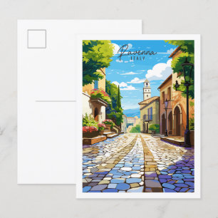 Ravenna Italien Vintage Illustration Postkarte