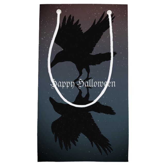 Ravens Birds Night Starry Sky Grunge Kleine Geschenktüte (Vorderseite)