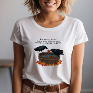Ravens Bobbing for Apples Fun Fall Harvest Meme T-Shirt