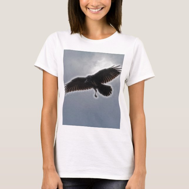 Raven's Descent Fraktal Print T-Shirt (Vorderseite)