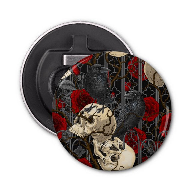 Raven's Geheimnis. Dunkle und launische gotische I Flaschenöffner (Vorderseite)