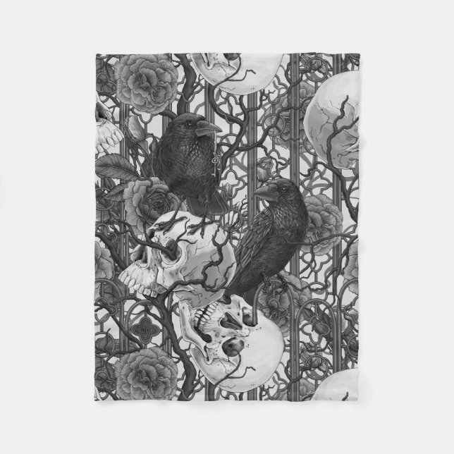 Raven's Geheimnis. Dunkle und launische gotische I Fleecedecke (Vorderseite)