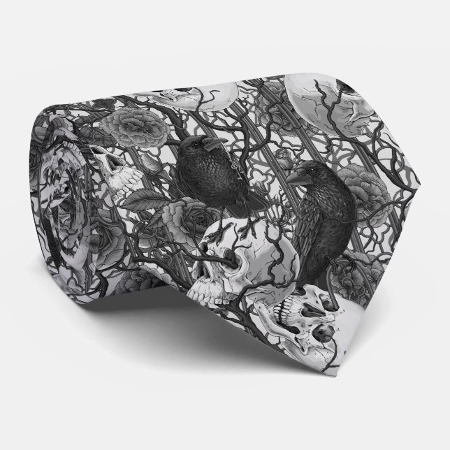 Raven's Geheimnis. Dunkle und launische gotische I Krawatte (Gerollt)