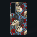 Raven's Geheimnis. Dunkle und launische gotische I Samsung Galaxy Hülle<br><div class="desc">Handgemaltes gotisches Design,  mit Raben,  Skullen und Rose,  nahtloses Muster</div>