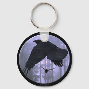 "RAVENS IN THE MIST" Fantasy Art Key-chain Schlüsselanhänger