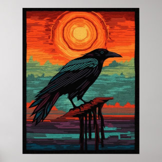 Ravens Navajo Wüste Native Art Style #NR105 Poster