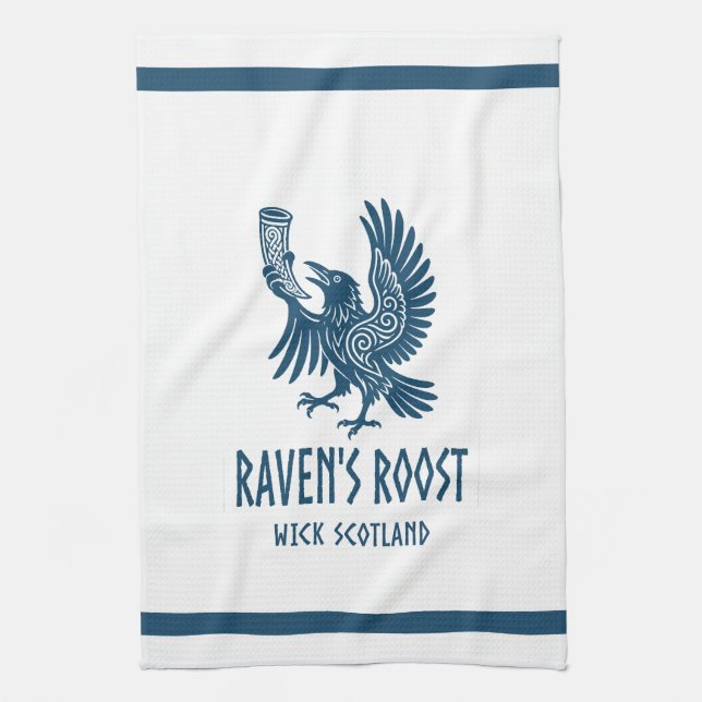 Raven's Roost Pub Wick Schottland Geschirrtuch (Vertikal)