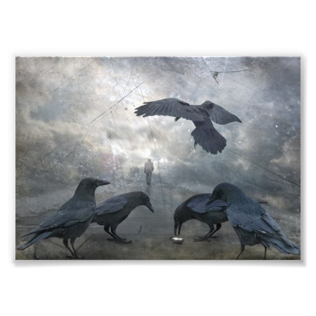 Ravens spielen mit verlorener Zeit Fotodruck (Vorne)