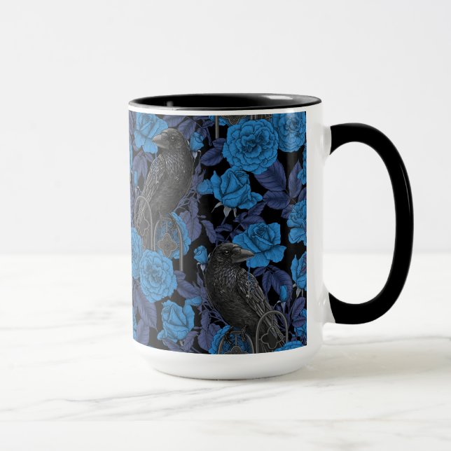 Ravens und blaue Rose Tasse (Rechts)