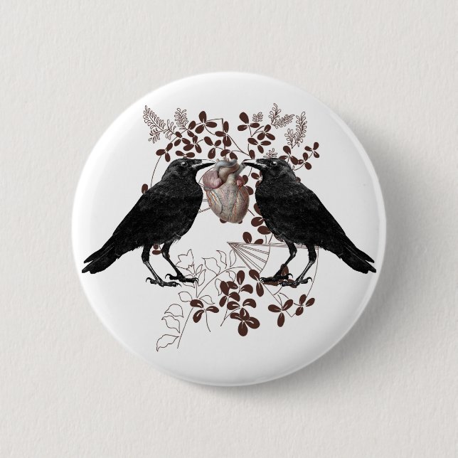 Ravens und Herz Button (Vorderseite)