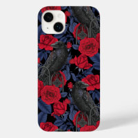 Ravens und Rose mit dunkelblauen Blätter