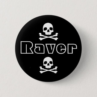 Raver-Schädel-Knopf Button