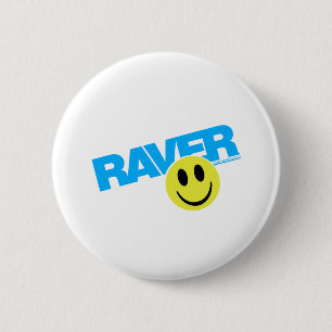 Raver Smilie - DJ, das Rave-Party-Musik mit einer Button