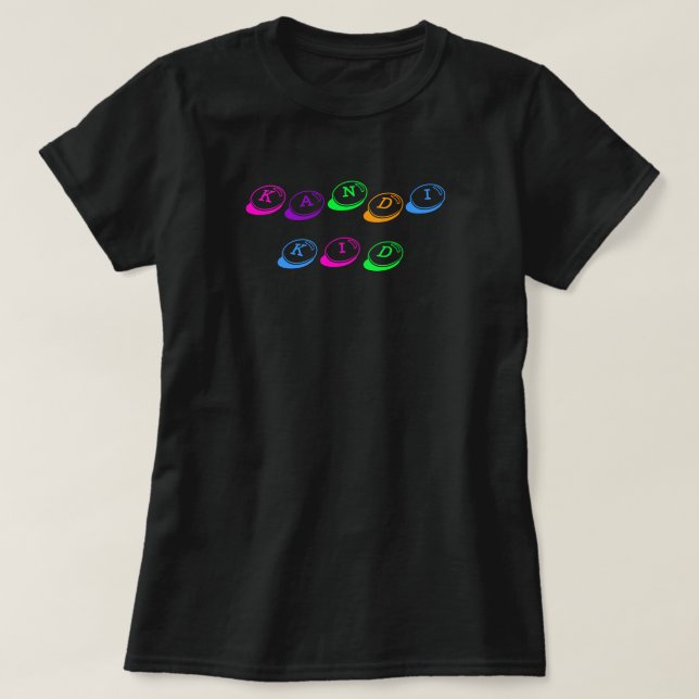 Raver's multicolor "Kandi Kid" T-Shirt (Design vorne)