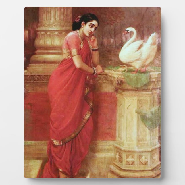 Ravi Varma Paintings-Hamsa Dhayamthi Fotoplatte (Vorderseite)