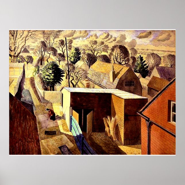 Ravilious - Aussicht vom Brick House Great Bardfie Poster (Vorne)