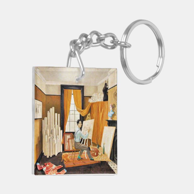 Ravilious - Edward Bawden arbeitet in seinem Studi Schlüsselanhänger (Rückseite links)