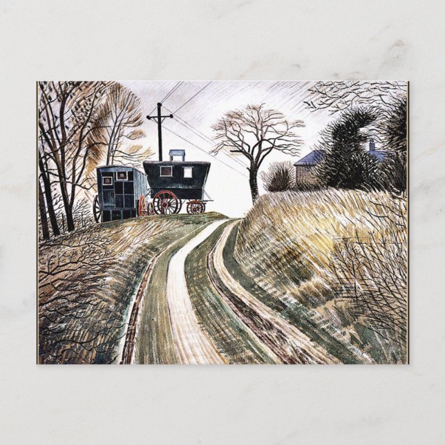 Ravilious - Karawanen, schöne Kunst Postkarte (Vorderseite)