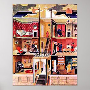 Ravilious-Kunst, The Boarding House Poster