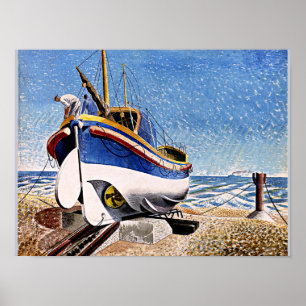 Ravilious - Lifeboat at Aldeburgh Poster