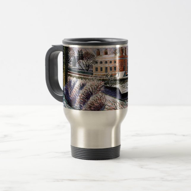 Ravilious - Pfarrhaus im Winter,  Reisebecher (Vorderseite Links)