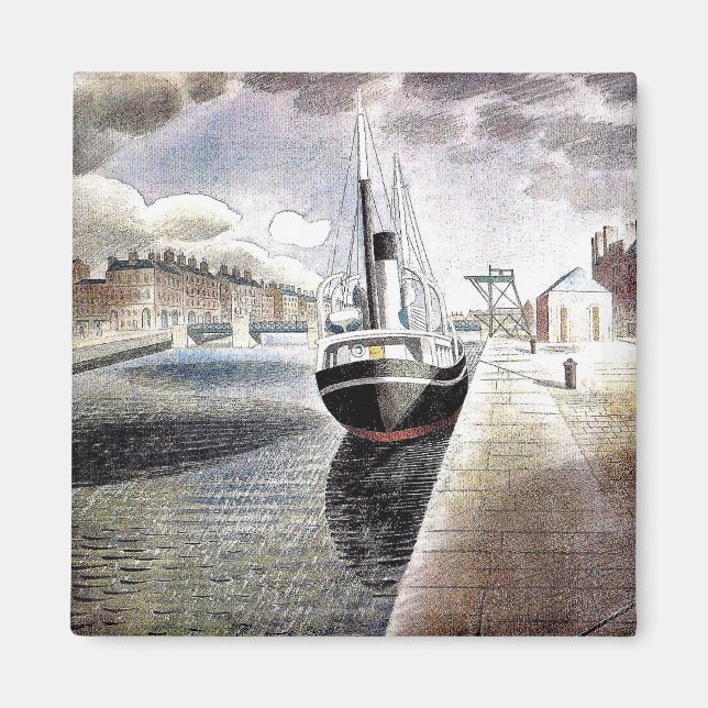 Ravilious - Pilotboot in Le Havre Magnet (Vorne)