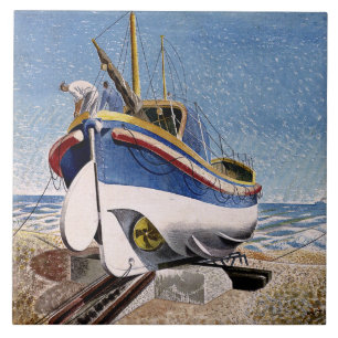 Ravilious - Rettungsboot in Adelburgh, schöne Kuns Fliese