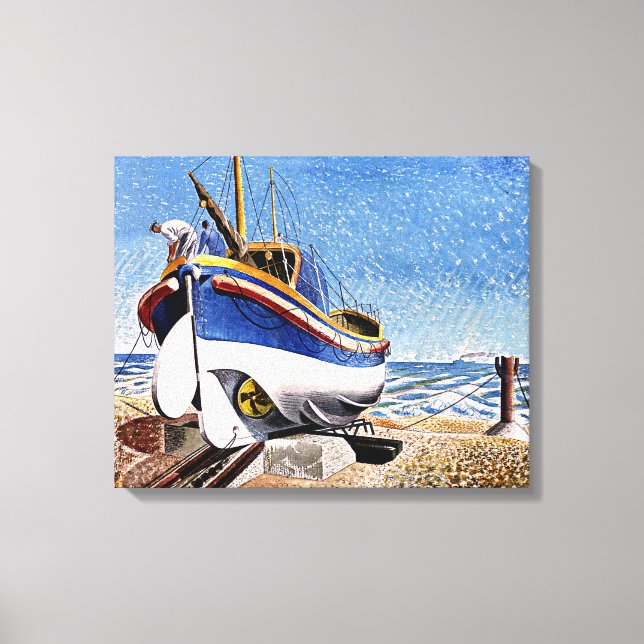 Ravilious - Rettungsboot in Aldeburgh Leinwanddruck (Vorderseite)