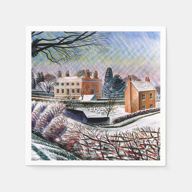 Ravilious - Sieg im Winter Serviette (Vorderseite)