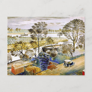 Ravilious - Themse am Hemmersmith Postkarte