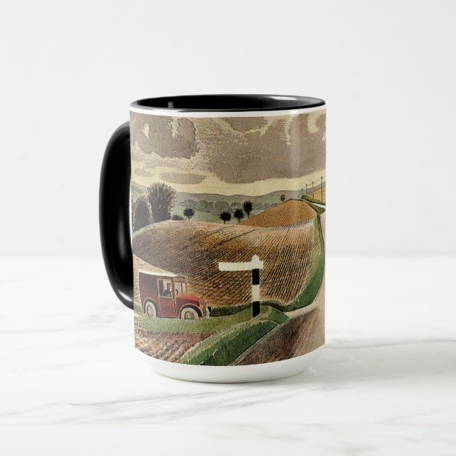Ravilious-Wiltshire-Landschaft, Tasse (Vorderseite Links)