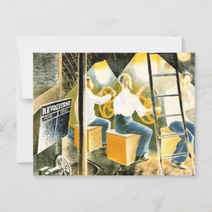 Ravilius - Männer, die U-Boot-Kontrollen betreiben Postkarte