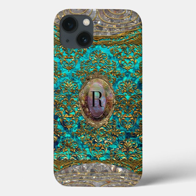Ravone Damask Baroque Monogram Case-Mate iPhone Hülle (Rückseite)